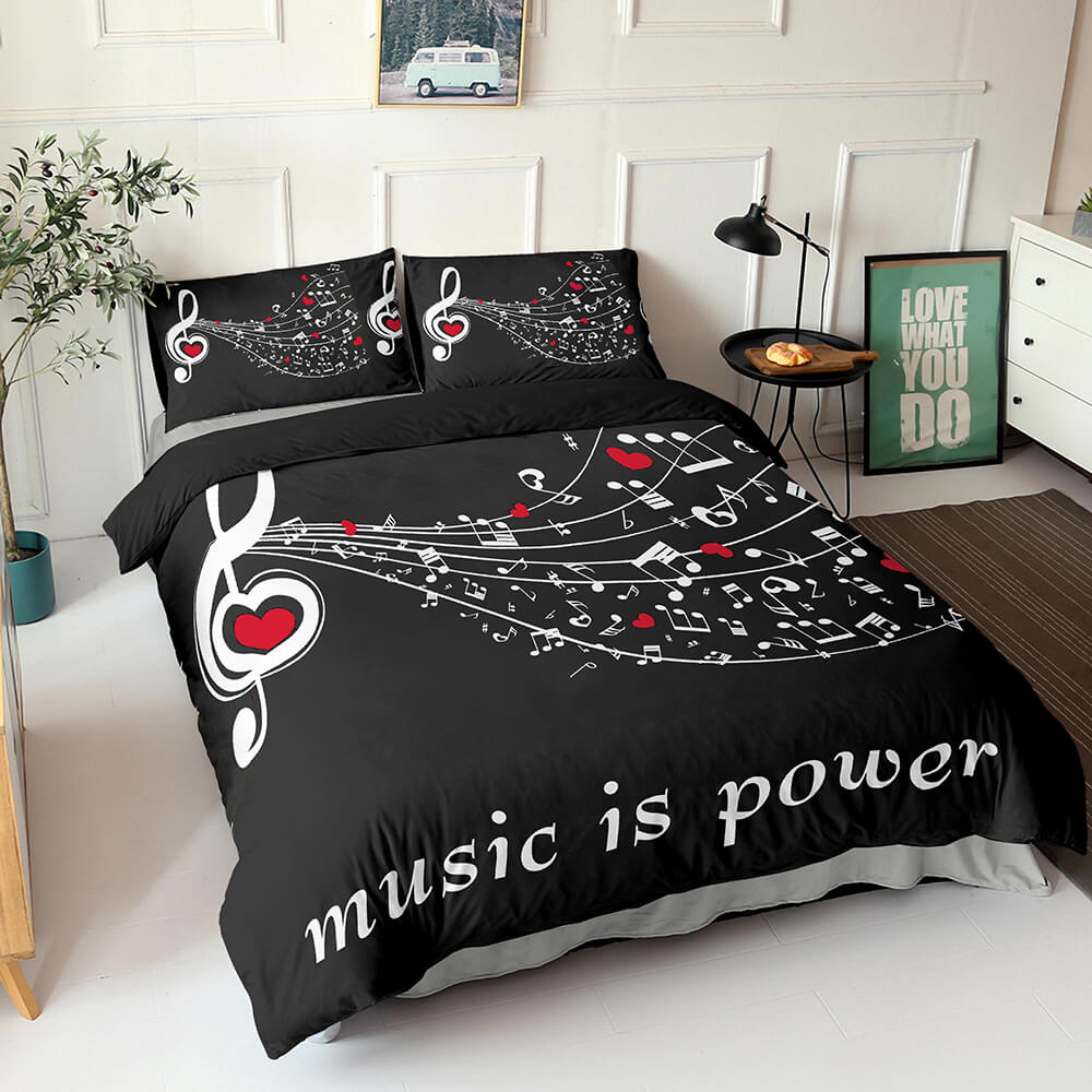 Music Note Bedding Sets Musical Theme Quilt Cover (Online Order Only)