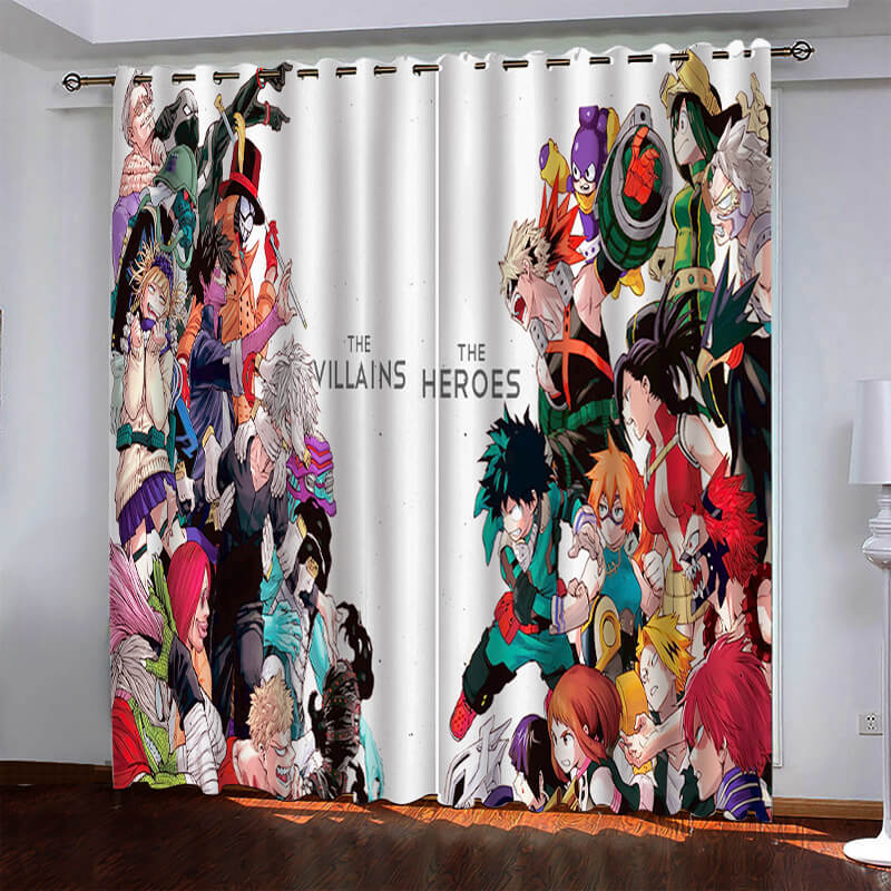 My Hero Academia Pattern Curtains Blackout Window Drapes (Online Order Only)
