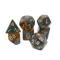 Mysterious Ink - 7 Piece DnD Dice Set | Acrylic RPG Gaming Dice (ONLINE ORDER ONLY)