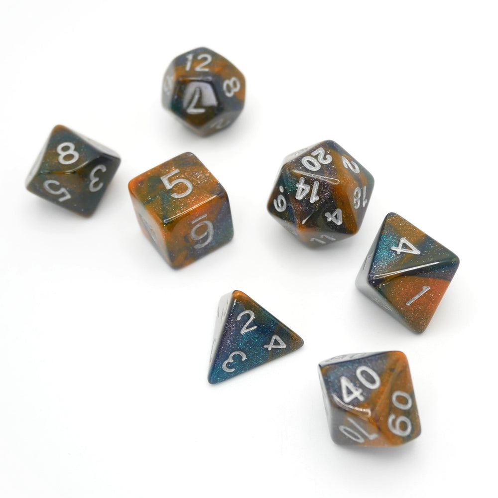 Mysterious Ink - 7 Piece DnD Dice Set | Acrylic RPG Gaming Dice (ONLINE ORDER ONLY)