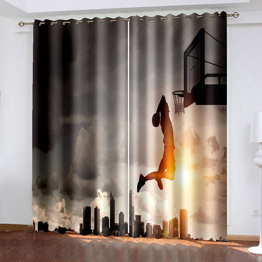 NBA Basketball Curtains Blackout Window Drapes (Online Order Only)