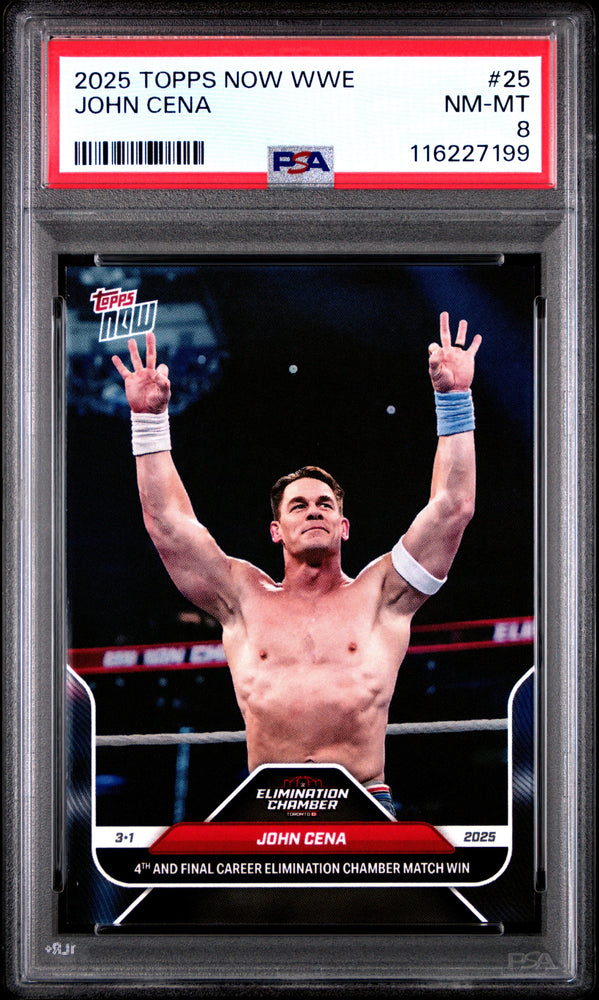 Graded 2025 Topps Now WWE John Cena #25 Wrestling Card PSA 8 Near Mint (ONLINE ORDER ONLY)