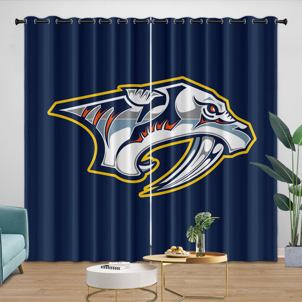Nashville Predators Curtains Blackout Window Drapes Room Decoration (Online Order Only)