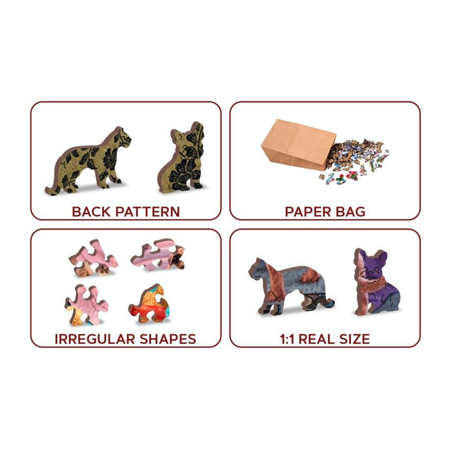 Naughty Puppies 505 Piece Wood Jigsaw Puzzle Wooden City (ONLINE ORDER ONLY)