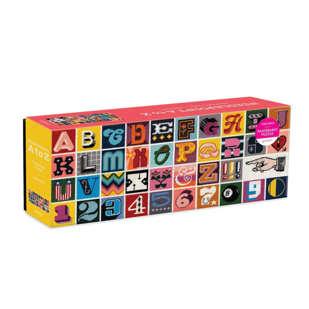 Needlepoint A to Z 1000 Piece Panoramic Jigsaw Puzzle Galison (ONLINE ORDER ONLY)