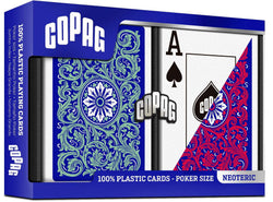 COPAG Playing Cards: Double Deck Set - Neoteric - Red/Green - Poker Size - Jumbo Index (2) (ONLINE ORDER ONLY)