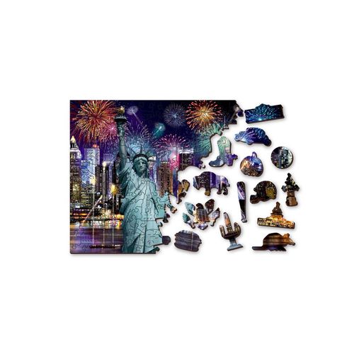 New York by Night 200 Piece Wood Jigsaw Puzzle Wooden City (ONLINE ORDER ONLY)