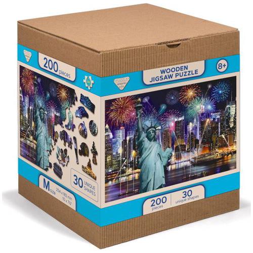 New York by Night 200 Piece Wood Jigsaw Puzzle Wooden City (ONLINE ORDER ONLY)