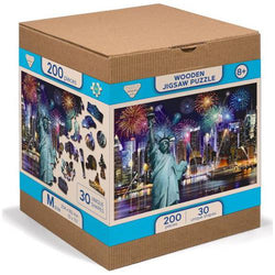 New York by Night 200 Piece Wood Jigsaw Puzzle Wooden City (ONLINE ORDER ONLY)