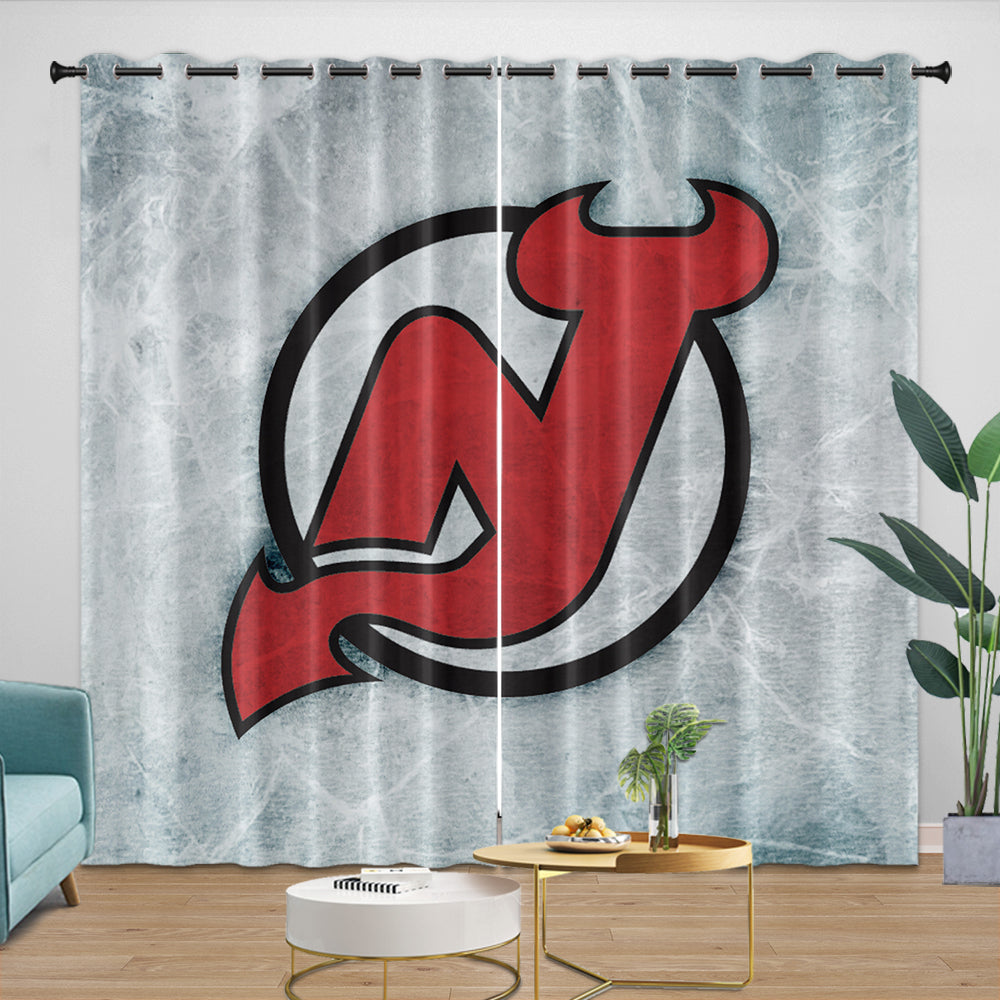 New Jersey Devils Curtains Blackout Window Drapes Room Decoration (Online Order Only)