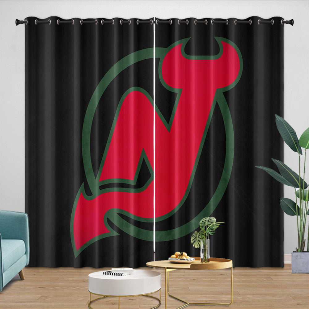 New Jersey Devils Curtains Blackout Window Drapes Room Decoration (Online Order Only)