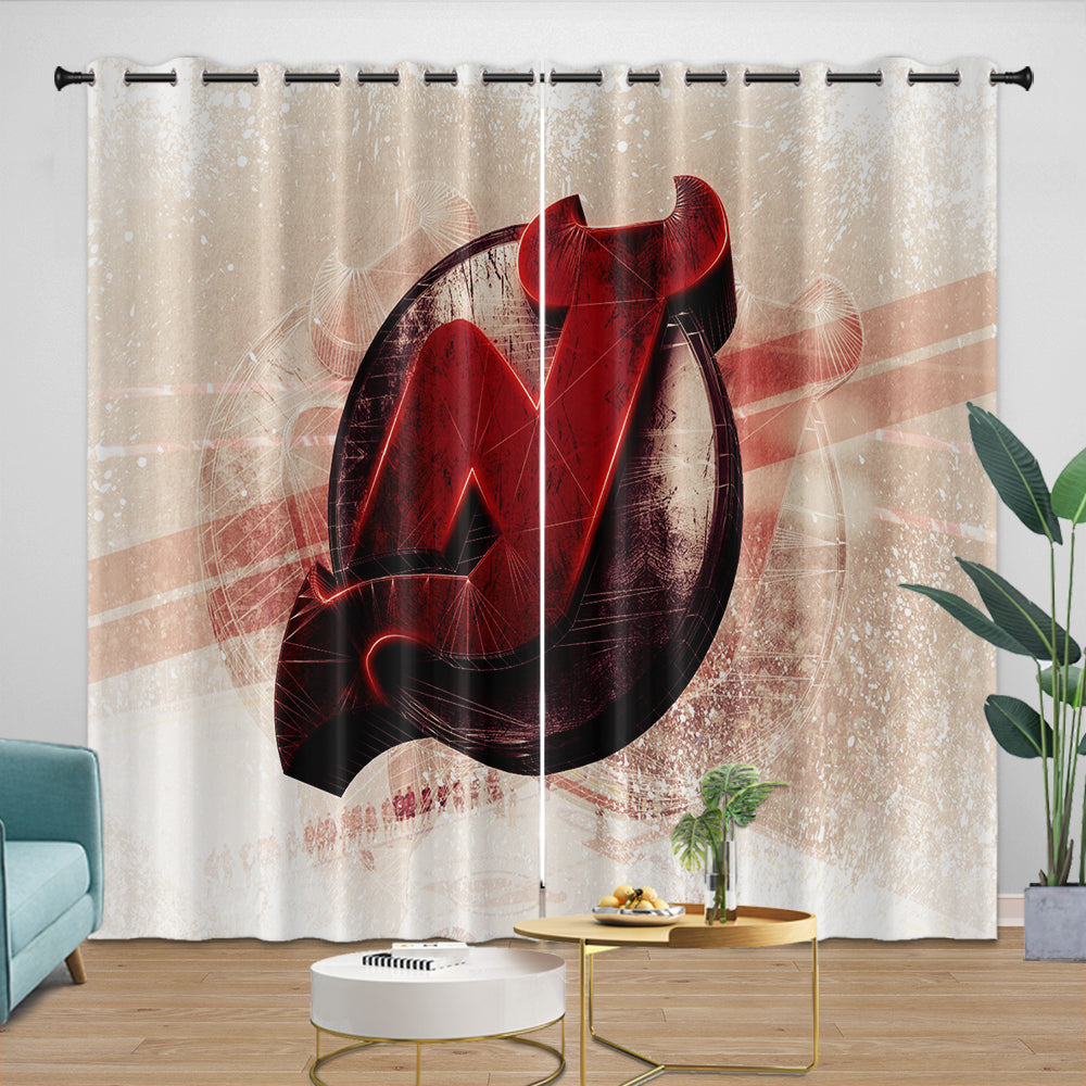 New Jersey Devils Curtains Blackout Window Drapes Room Decoration (Online Order Only)