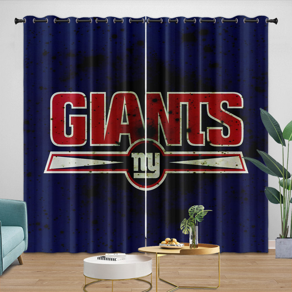 New York Giants Curtains Blackout Window Drapes Room Decoration (Online Order Only)