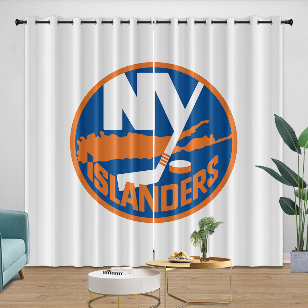 New York Islanders Curtains Blackout Window Drapes Room Decoration (Online Order Only)