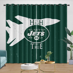 New York Jets Curtains Blackout Window Drapes Room Decoration (Online Order Only)