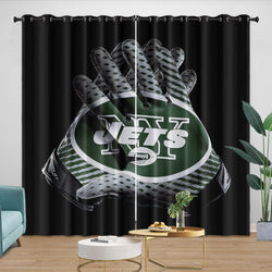 New York Jets Curtains Blackout Window Drapes Room Decoration (Online Order Only)