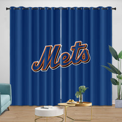 New York Mets Curtains Blackout Window Drapes Room Decoration (Online Order Only)