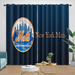 New York Mets Curtains Blackout Window Drapes Room Decoration (Online Order Only)