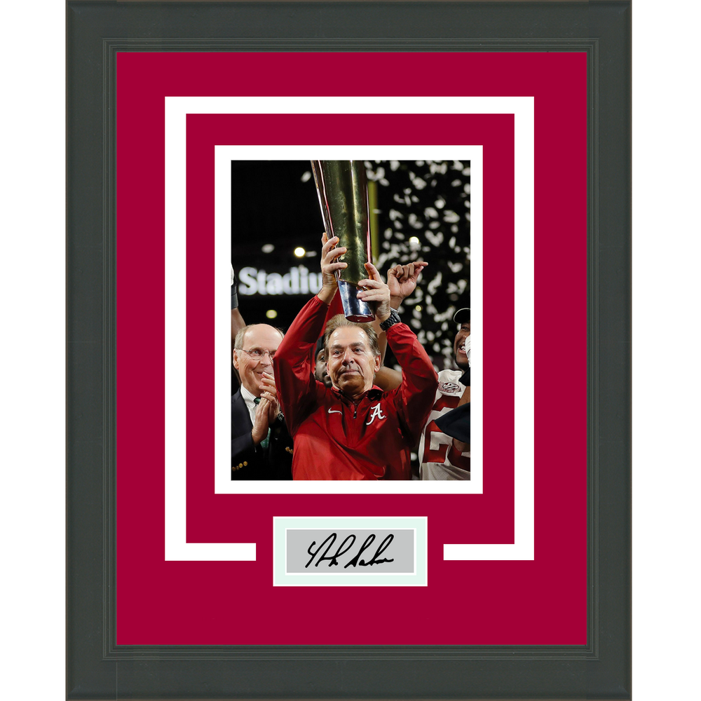 Framed Nick Saban Facsimile Laser Engraved Signature Auto 11x14 College Football Photo (ONLINE ORDER ONLY)
