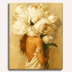 White Peonies Love - Paint By Numbers Kit (ONLINE ORDER ONLY)