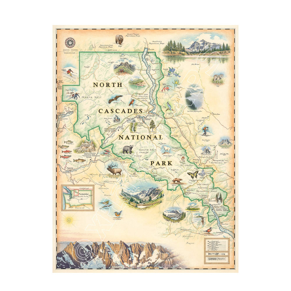 North Cascades 1000 Piece Jigsaw Puzzle Xplorer Maps (ONLINE ORDER ONLY)
