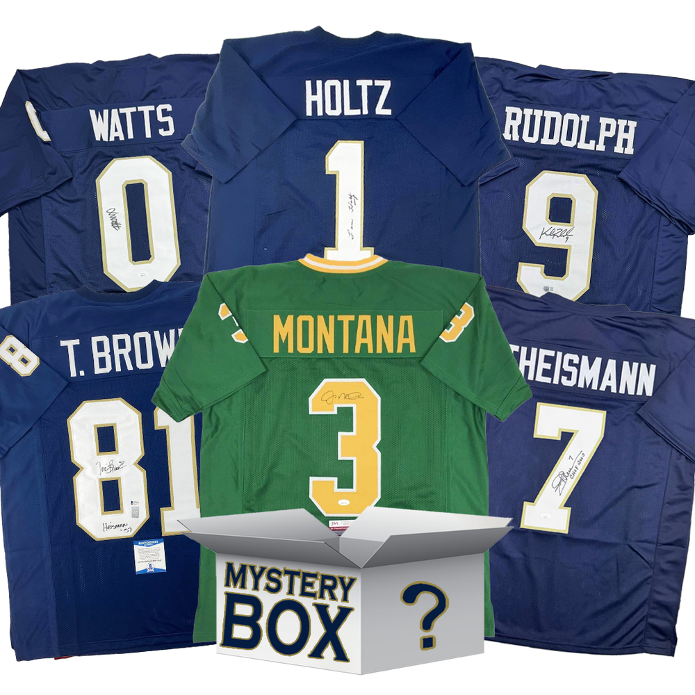 Autographed/Signed Notre Dame College Football Jersey Mystery Box with PSA JSA or Beckett COA (ONLINE ORDER ONLY)