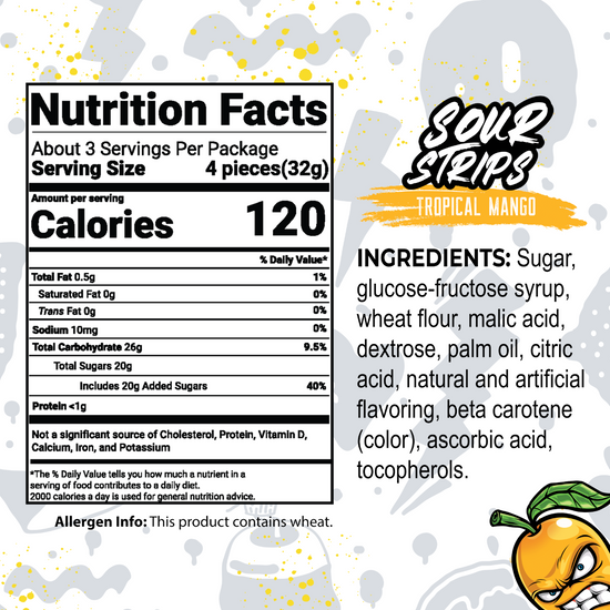 Sour Strips Tropical Mango (104g) (ONLINE ORDER ONLY)