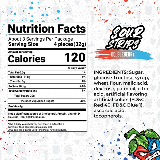 Sour Strips Double Berry (104g) (ONLINE ORDER ONLY)