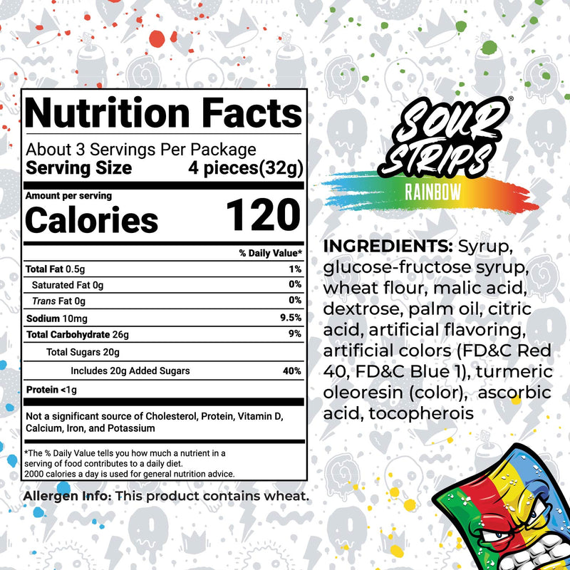 Sour Strips Rainbow (104g) (ONLINE ORDER ONLY)