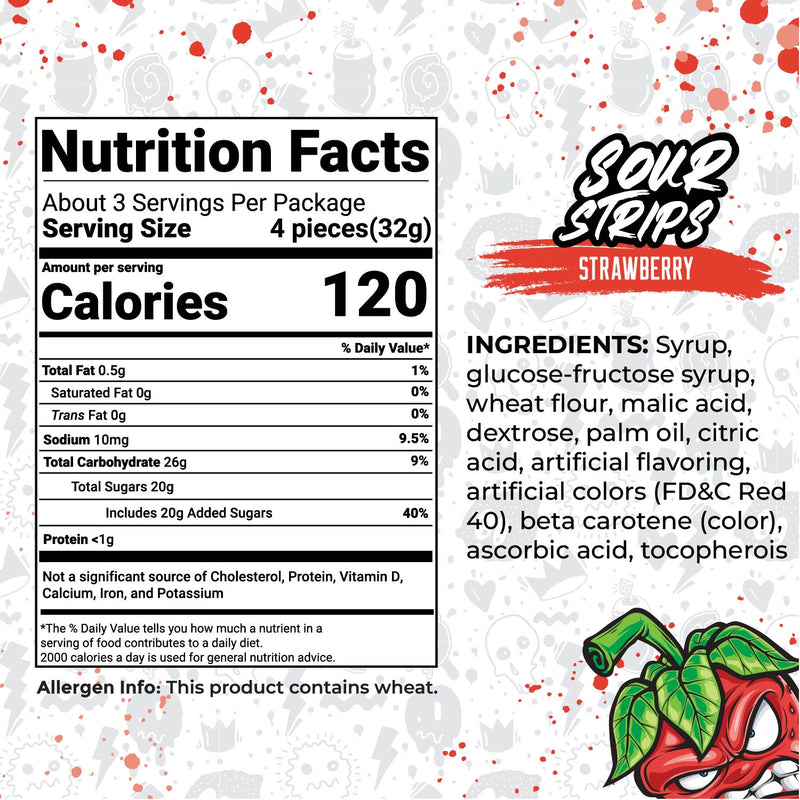 Sour Strips Strawberry (104g) (ONLINE ORDER ONLY)
