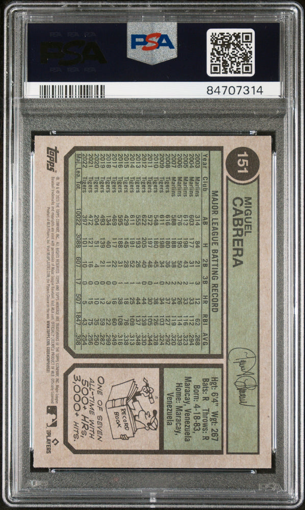 2023 TOPPS HERITAGE MIGUEL CABRERA  #151 - PSA 10 (Online Order Only)