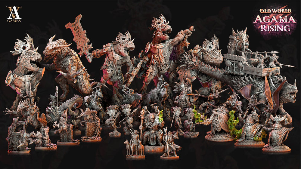 3D Printed Archvillain Games Old World Agama Rising - Mankutter Fleshripper Rider 28mm 32mm D&D (Online Only)