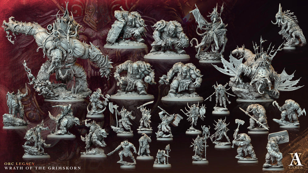 3D Printed Archvillain Games Kor’garal Nak Jukka Orc Legacy Wrath of the Grimskorn 28 32mm D&D (Online Only)