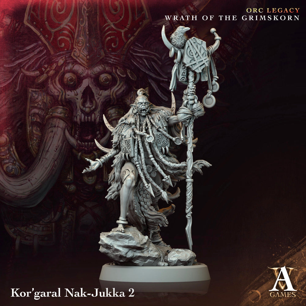 3D Printed Archvillain Games Kor’garal Nak Jukka Orc Legacy Wrath of the Grimskorn 28 32mm D&D (Online Only)