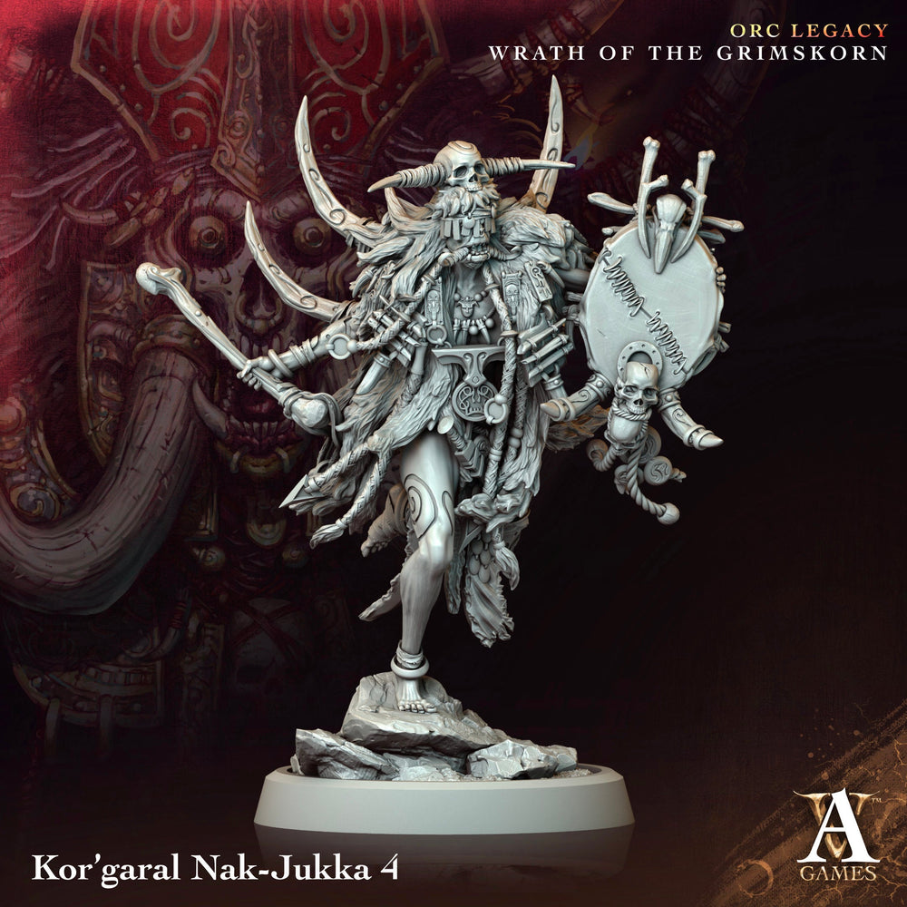 3D Printed Archvillain Games Kor’garal Nak Jukka Orc Legacy Wrath of the Grimskorn 28 32mm D&D (Online Only)