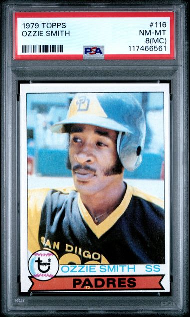 Graded 1979 Topps Ozzie Smith #116 Rookie RC Baseball Card PSA 8 Near Mint-Mint