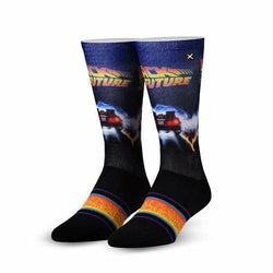 Back to the Future "Back in Time" Men's Crew Straight Down Sublimation Socks (Size 8-12) (ONLINE ORDER ONLY)