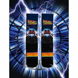 Back to the Future "Back in Time" Men's Crew Straight Down Sublimation Socks (Size 8-12) (ONLINE ORDER ONLY)