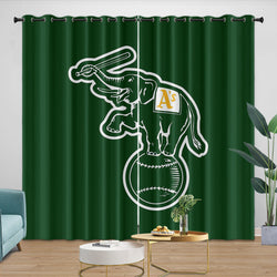 Oakland Athletics Curtains Blackout Window Drapes Room Decoration (Online Order Only)