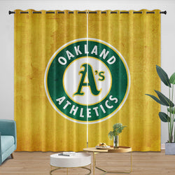 Oakland Athletics Curtains Blackout Window Drapes Room Decoration (Online Order Only)