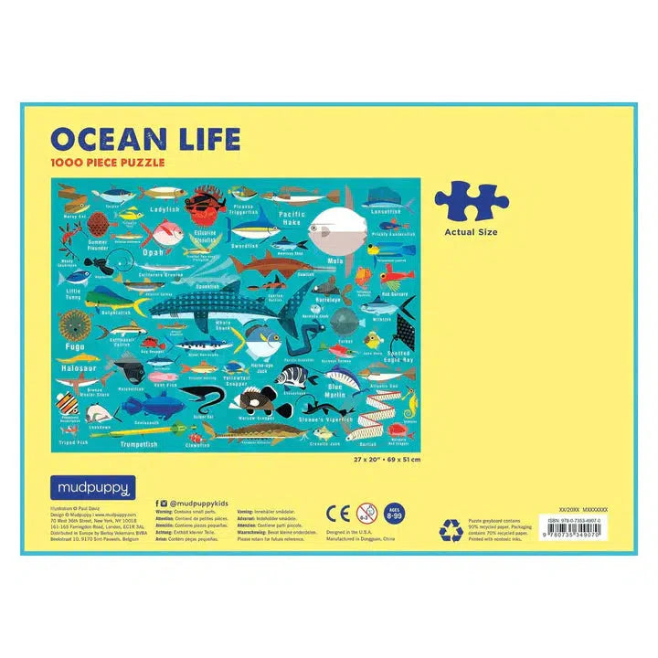 Ocean Life 1000 Piece Jigsaw Puzzle Mudpuppy (ONLINE ORDER ONLY)