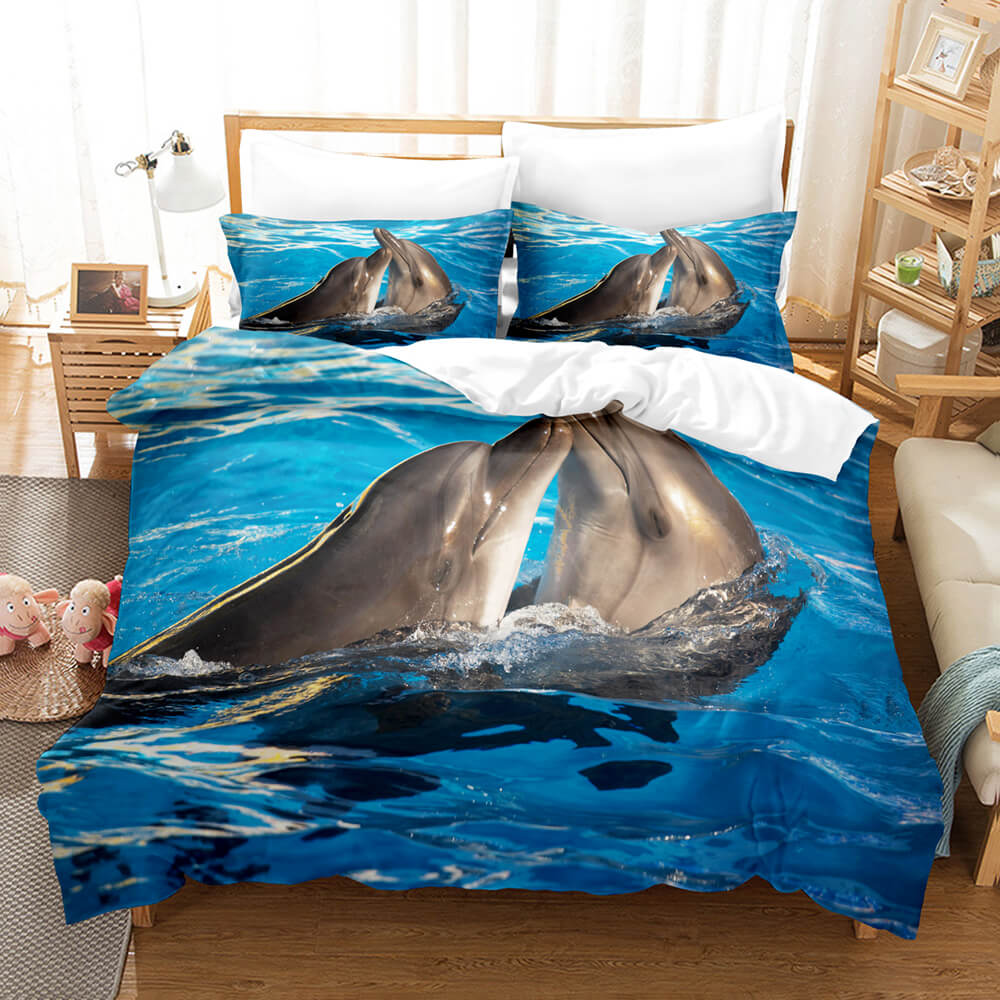 Ocean Dolphin Bedding Set Quilt Cover Without Filler (Online Order Only)