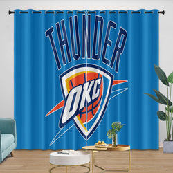 Oklahoma City Thunder Curtains Blackout Window Drapes Room Decoration (Online Order Only)