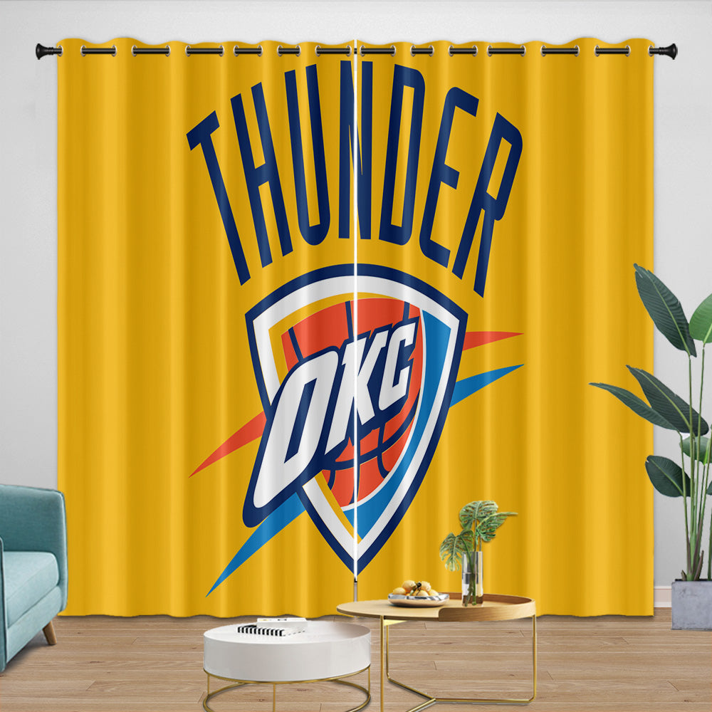 Oklahoma City Thunder Curtains Blackout Window Drapes Room Decoration (Online Order Only)