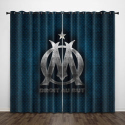 Olympique de Marseille Curtains Pattern Blackout Window Drapes (Online Order Only)