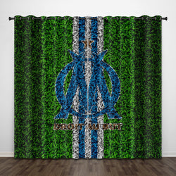Olympique de Marseille Curtains Pattern Blackout Window Drapes (Online Order Only)