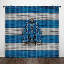 Olympique de Marseille Curtains Pattern Blackout Window Drapes (Online Order Only)