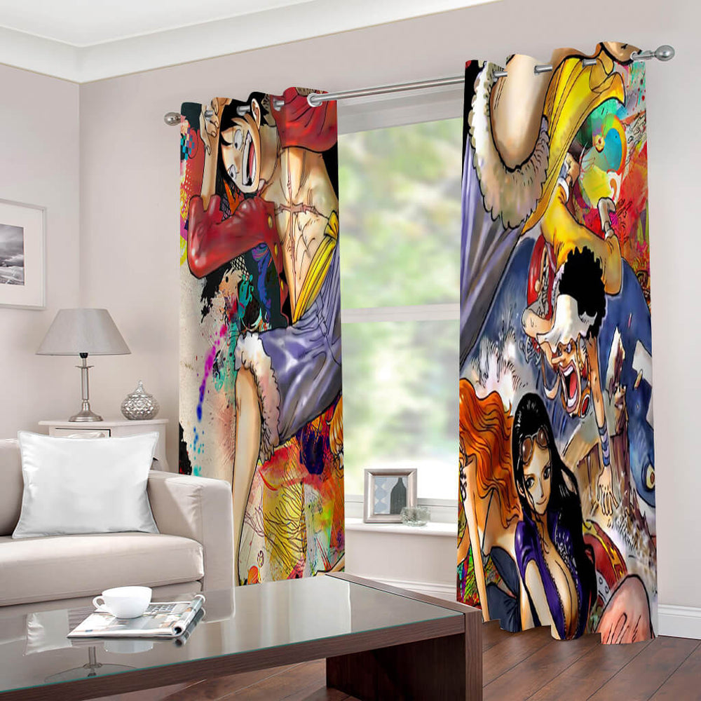 One Piece Curtains 2 Panels Blackout Window Drapes for Room Decoration (Online Order Only)