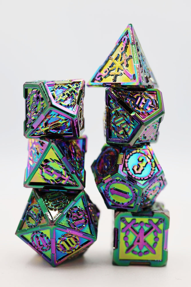 Crossed Swords: Opal Mined Sword - Metal RPG Dice Set (ONLINE ORDER ONLY)