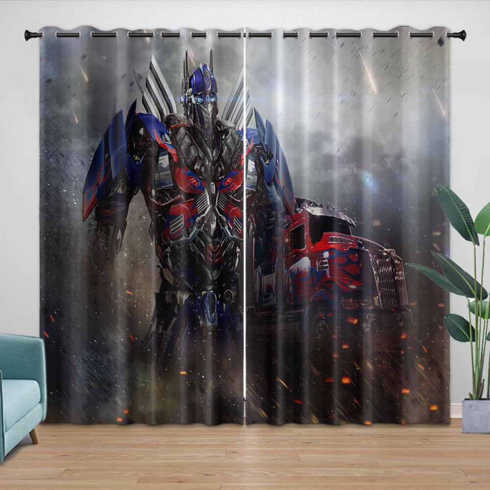Optimus Prime Curtains Pattern Blackout Window Drapes (Online Order Only)